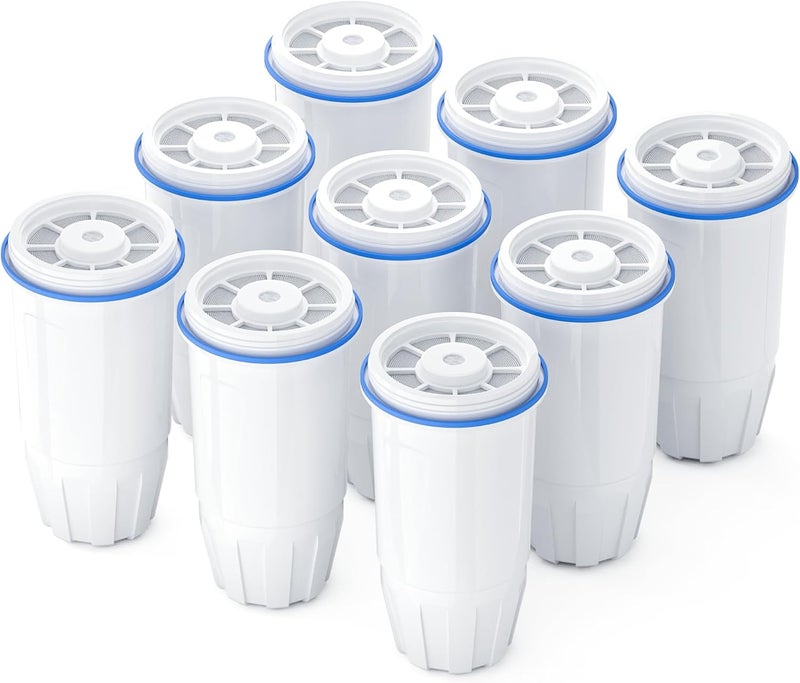 Bogda 9 Pack Water Filter Replacement, 5-Stage Compatible with Zero Pitcher and Dispenser, Fit for ZR-001, ZR-017, ZR-004, etc. - Image 1